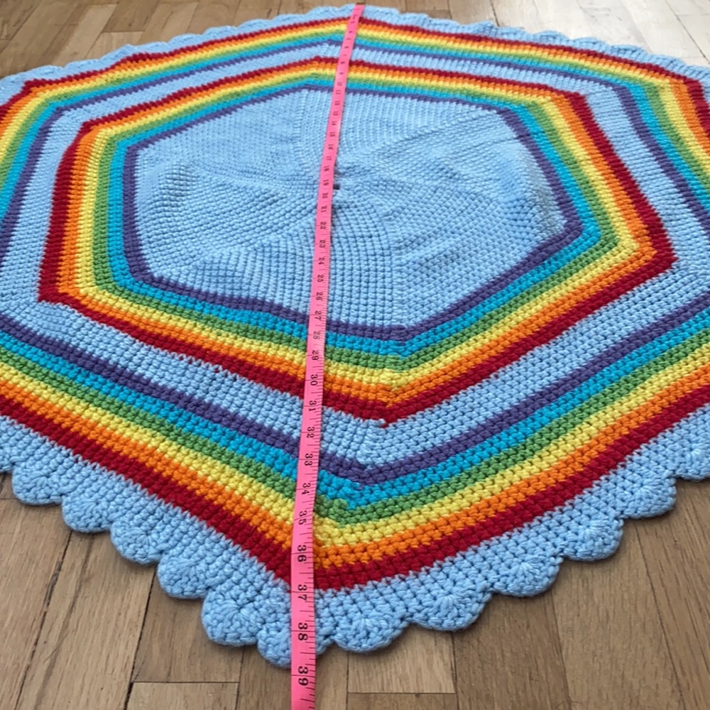 Rainbow Crocheted Hexagon Baby Blanket 🌈 - Picture 4 of 7